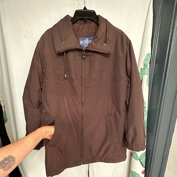 Innovations by IZZI Brown Quilted Embroidered Jacket Coat Size Small - Picture 5 of 16